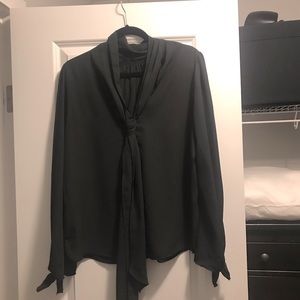 Black flowy long sleeved blouse